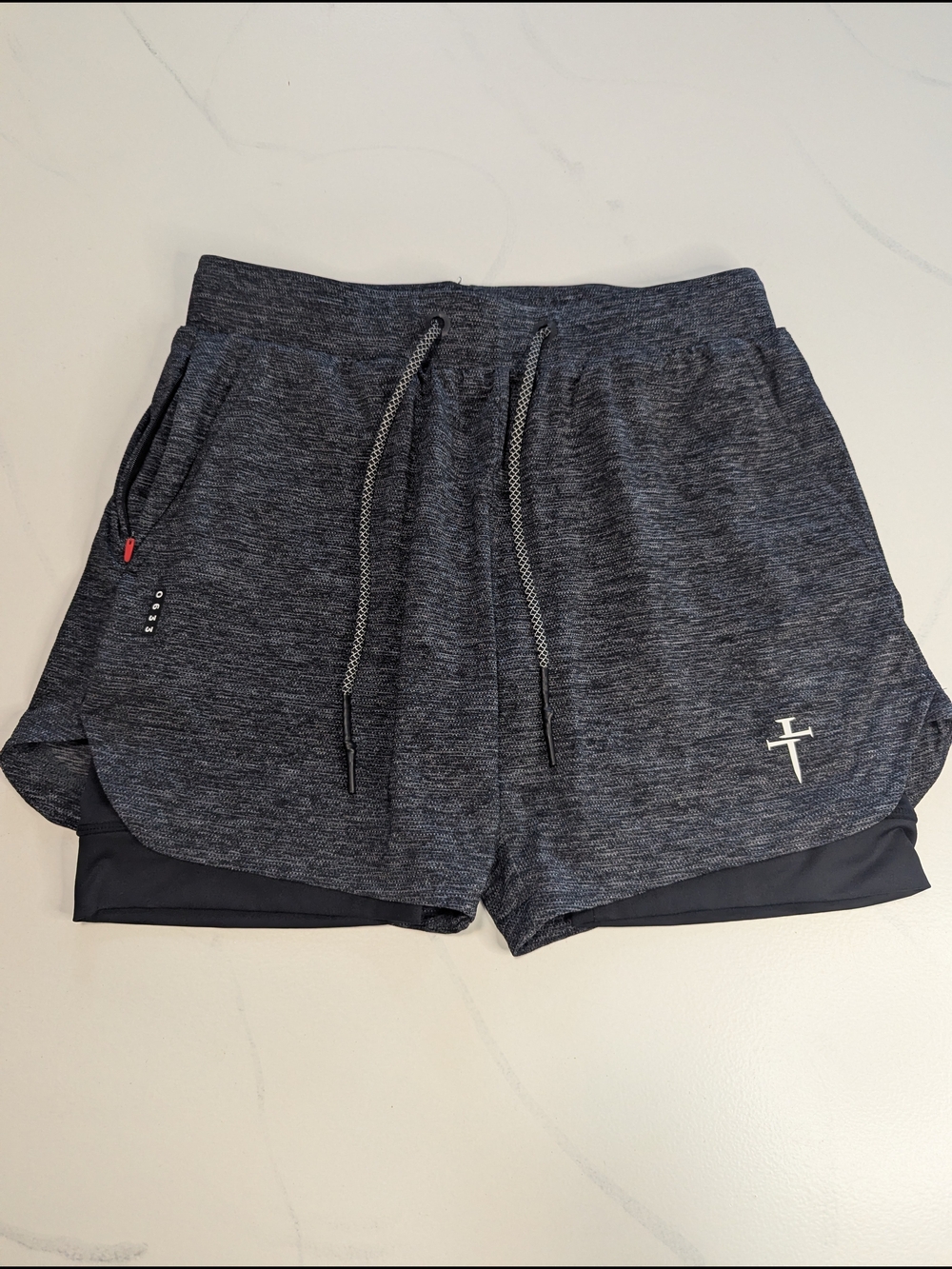 Three Nails 0633 Pro-Tech 2.0 2-in-1 Lined Gym Shorts Men's Size M Black EUC